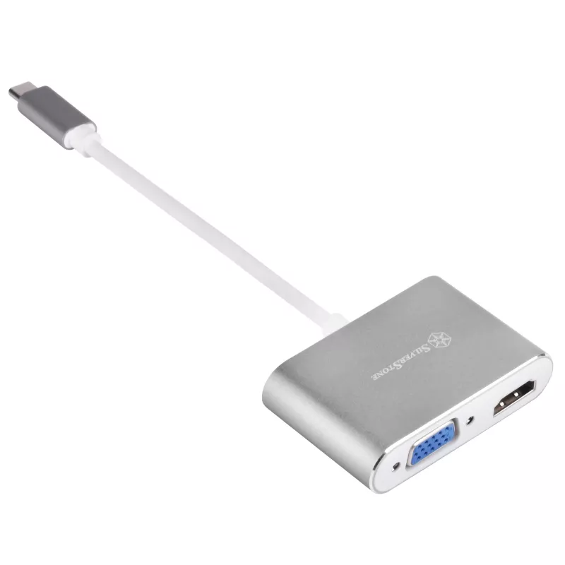 Externý video adaptér SILVERSTONE EP16 USB-C 3.1 s výstupmi HDMI a VGA