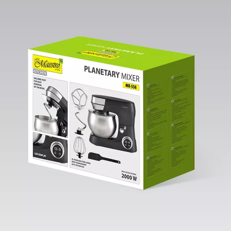 Feel-Maestro MR-558 planetárny mixér s misou 5 l, 2000 W čierny