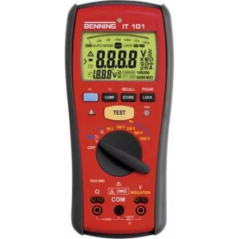 Benning tester izolácie 20 G 50 VDC/100 VDC/250 VDC/500 VDC/1000 VDC 600 VAC TRMS AC (BENNING IT 101)