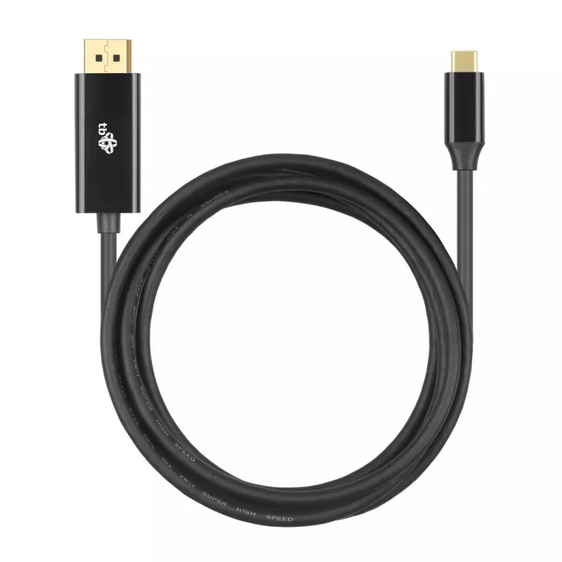 USB-C na DisplayPort kábel TB AKTBXVDUSBCDP2B 2 m – čierny