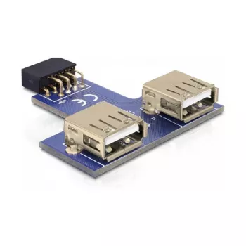 DeLOCK 9-pólový 2,54 mm 2 x USB 2.0 1 x 9-pólový 2,54 mm čierna modrá strieborná