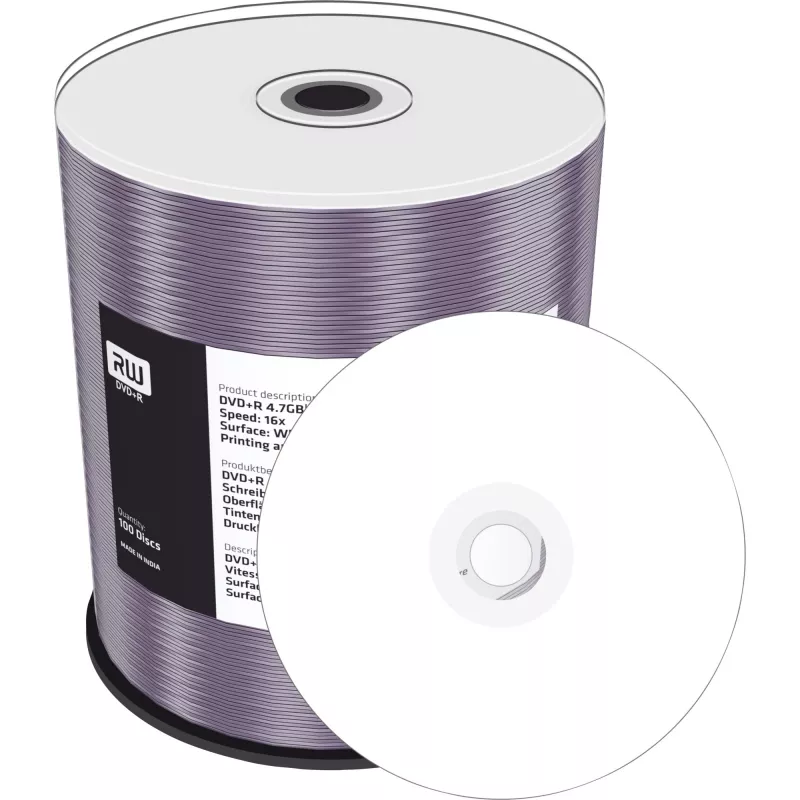 MediaRange Inkjet Fullsurface-Printable - 100 x DVD+R 16x - pamäťové médium (MR414)