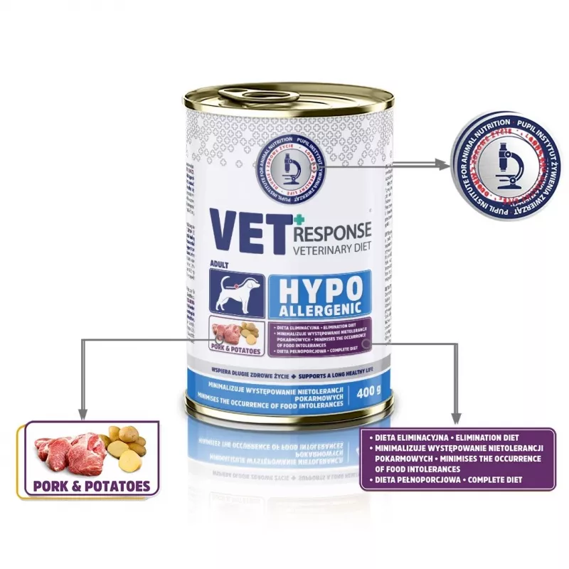 VET RESPONSE Hypoallergenic bravčové - mokré krmivo pre psov - 400 g