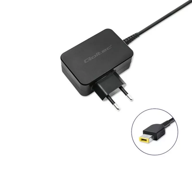 Qoltec 51035 napájací adaptér pre Lenovo 45 W, 20 V 2,25 A, Slim tip+pin, do interiéru, čierny
