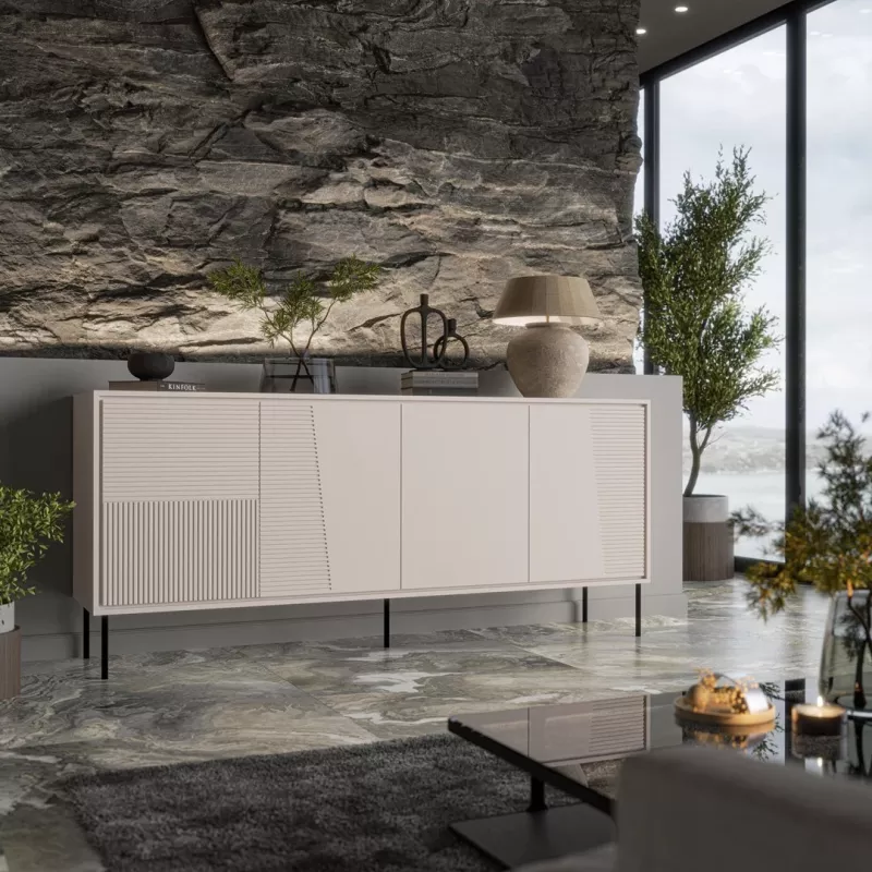 4D komoda ABI 200x45x88 kašmír matná