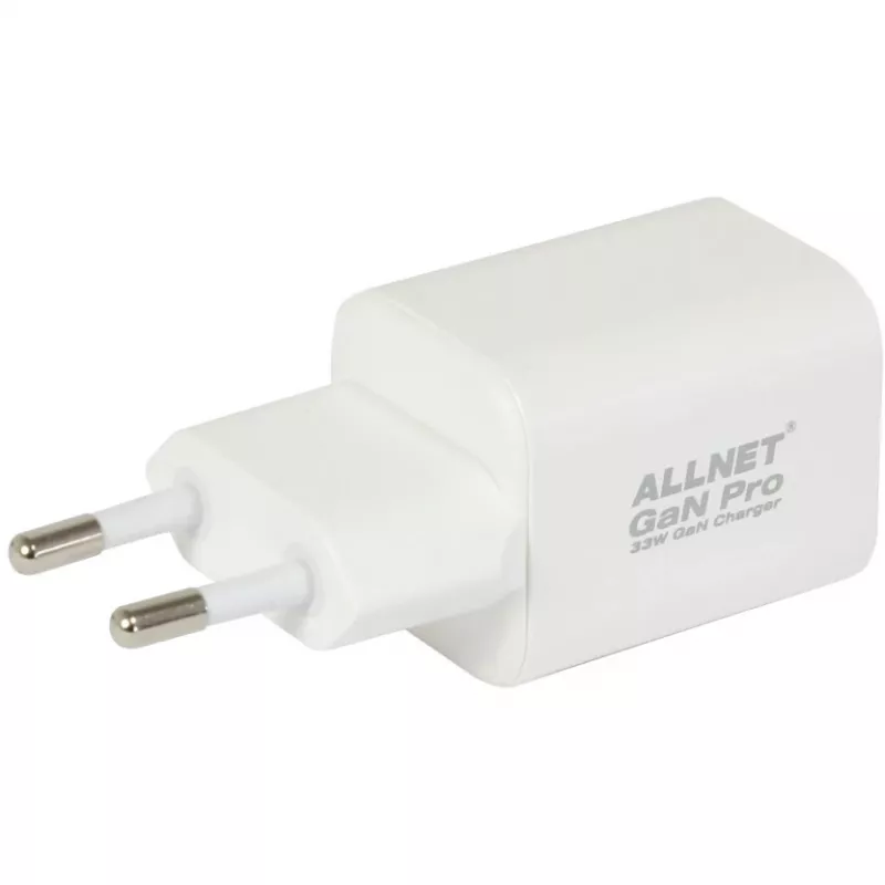 Napájací zdroj ALLNET PSU-GaNPD-USB-1A1C-45W USB-C PD a USB-A QC 45W GaN nabíjačka