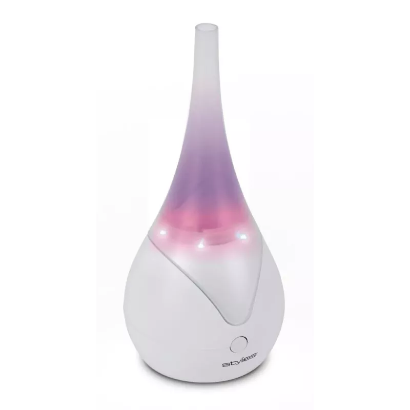 Stylies Luna COP000846 ultrazvukový aromadifuzér, LED svetlo meniace farby, nočný režim, automatické vypnutie, 100 x 100 x 234 mm, biely