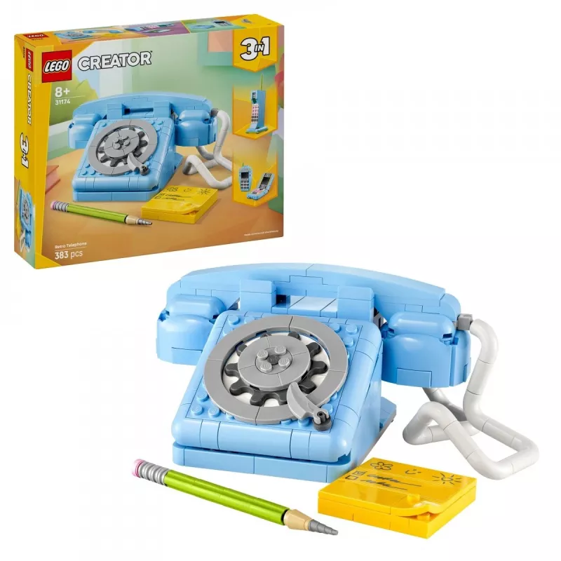 Stavebná hračka LEGO Creator 3-in-1 31174 Retro telefón sada, 383 dielov, 8+ rokov, 70×110×150 mm