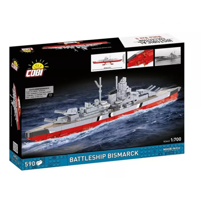 Stavebnica Cobi bojová loď Bismarck model, 590 dielov