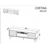TV skrinka cama meble EF CORTINA 180×40×60 cm, vrchná doska čierna, rám orech