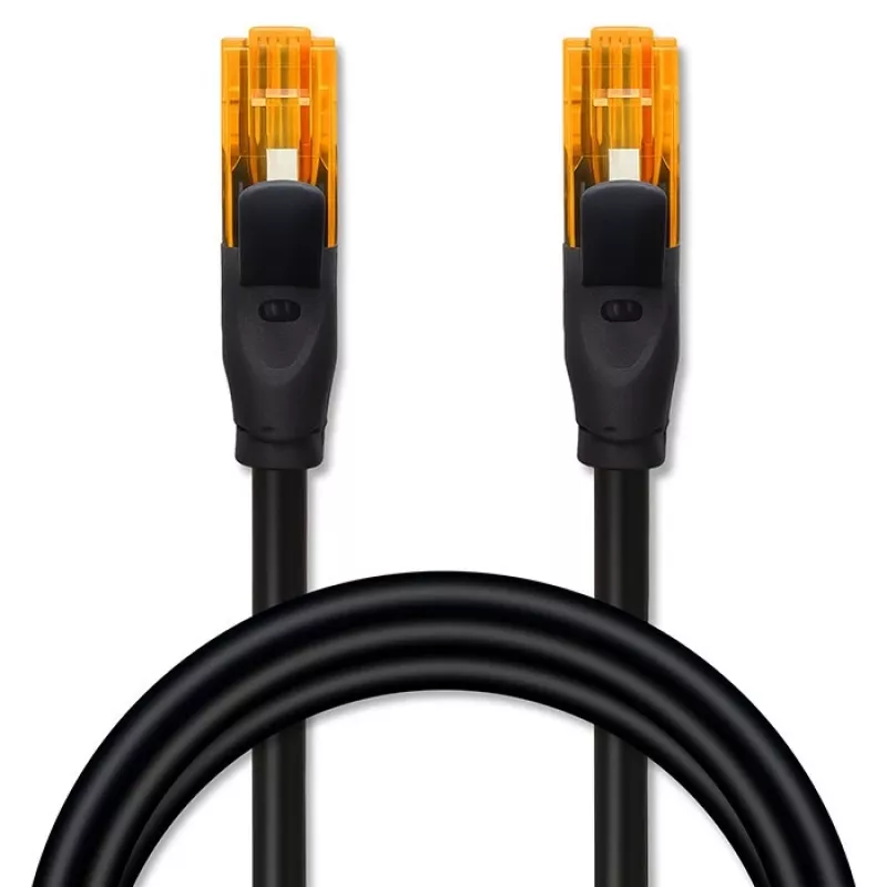 Ethernetový patch kábel QOLTEC UTP Cat6 10 m, 2×RJ45, čierny