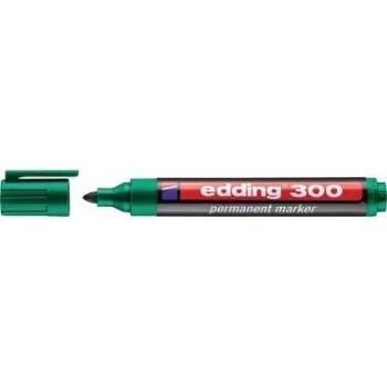 Permanentný marker Edding 300 — zelený hrot, 1,5 mm šírka stopy, balenie 10 ks