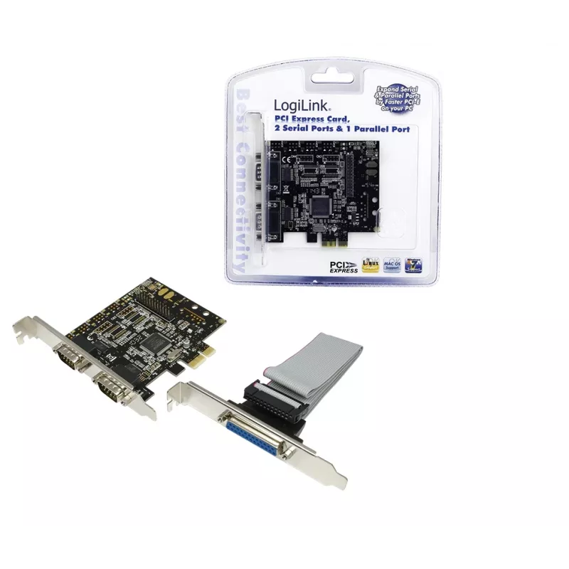 Interná PCIe rozširujúca karta LOGILINK PC0033 so sériovými a paralelnými výstupmi, NetMOS čipset