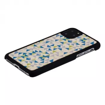 Puzdro na smartphone man and wood pre iPhone 11 Pro Max – modrý trojuholník, čierny ochranný kryt