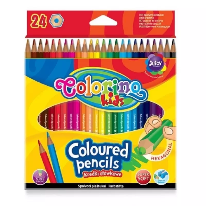 Colorino Kids šesťhranné farebné ceruzky 24 farieb