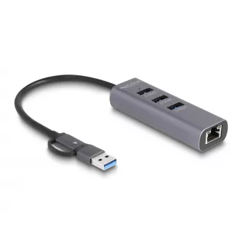 DeLOCK 64282 dokovacia stanica pre notebook a port replikátor káblový USB 3.2 Gen 1 (3.1 Gen 1) Type-C sivá (64282)
