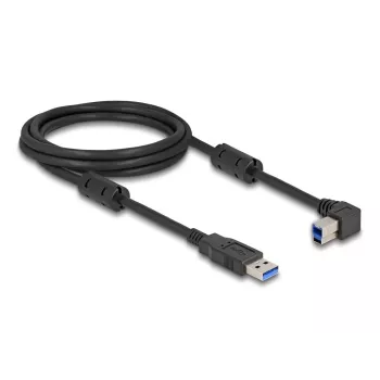 DeLOCK USB kábel Type-A samec na Type-B samec 90° doľava zahnutý 2 m
