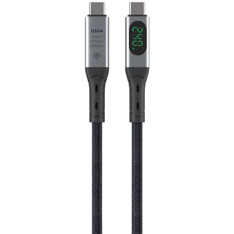 USB kábel 4smarts 541438 USB4 Gen 2x2 1,5 m USB-C čierny sivý