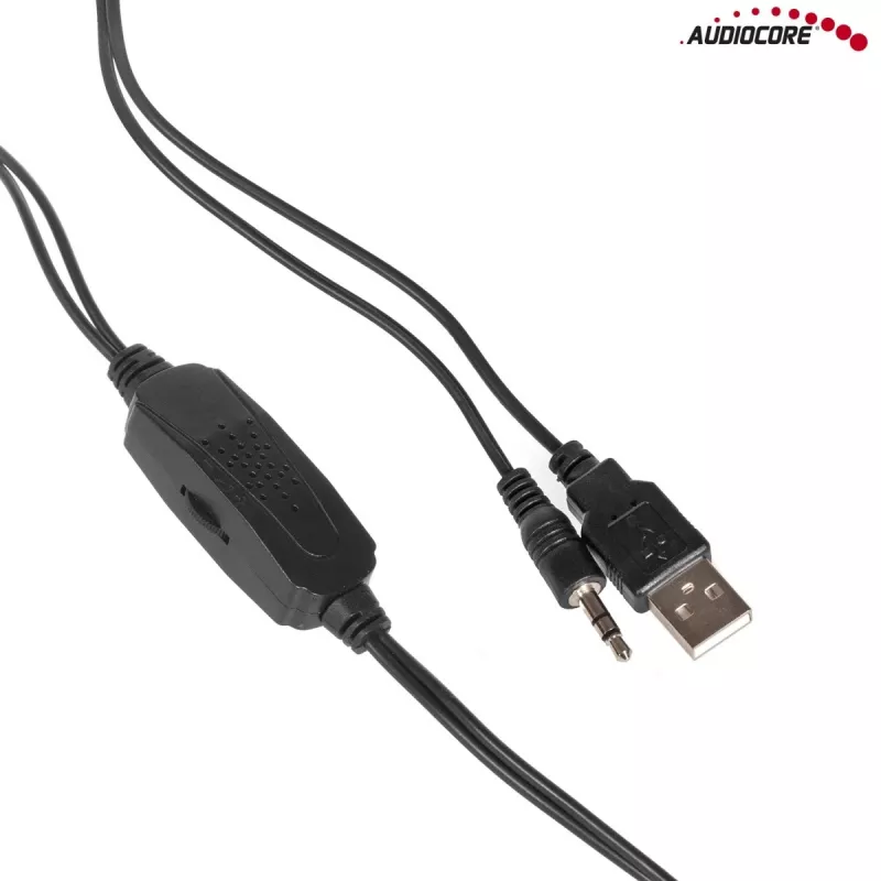 Audiocore AC865B 2.0 USB počítačové reproduktory, 6 W, čierna/modrá