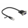 Delock sériový kábel RS-232, RJ45 samec na D-Sub 9 samec, 30 cm, čierny