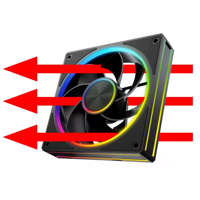 Skriňový ventilátor MODECOM VOLCANO LOOP 120 ARGB Reverse Fan čierny 120 mm PWM 400–1400 RPM ARGB header