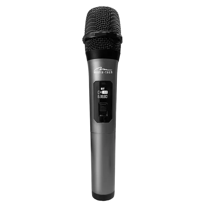 Karaoke mikrofón MEDIA-TECH MT398 Wireless, USB-C, na batérie, dosah 20 m, čierny