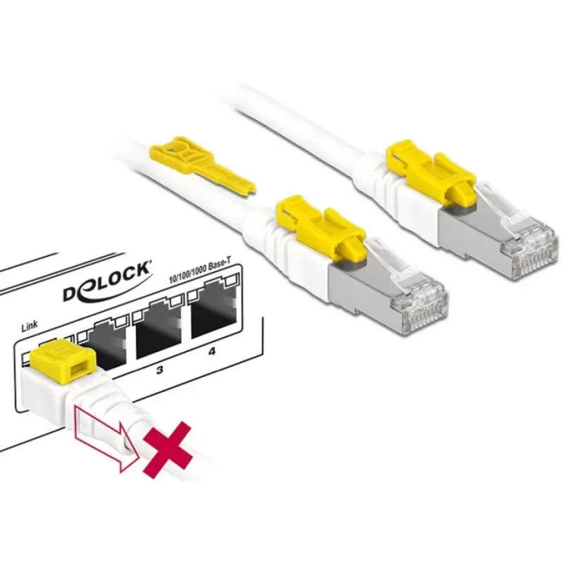 Sieťový kábel DeLOCK 85335 RJ-45 Cat6a 5m biely