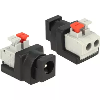 Káblový adaptér DeLOCK 65524 DC 5,5 x 2,1 mm čierny strieborný