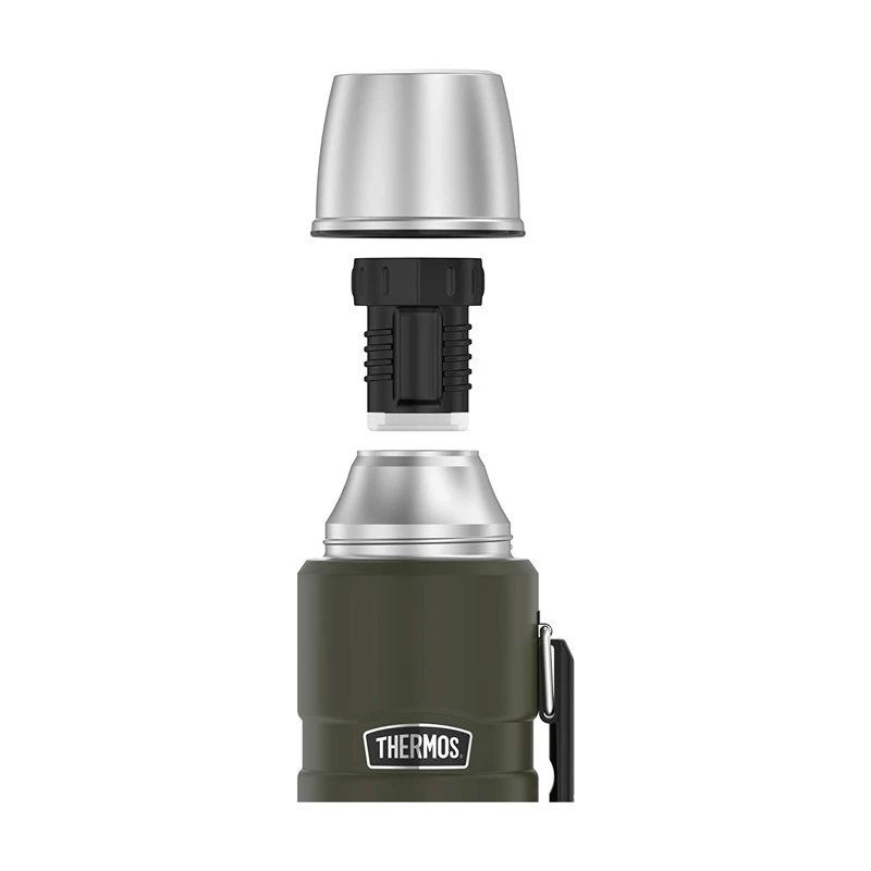 Termoska THERMOS TH-170028 470 ml, vákuovo izolovaný nerez, olivovo zelená, 24 h teplé/studené