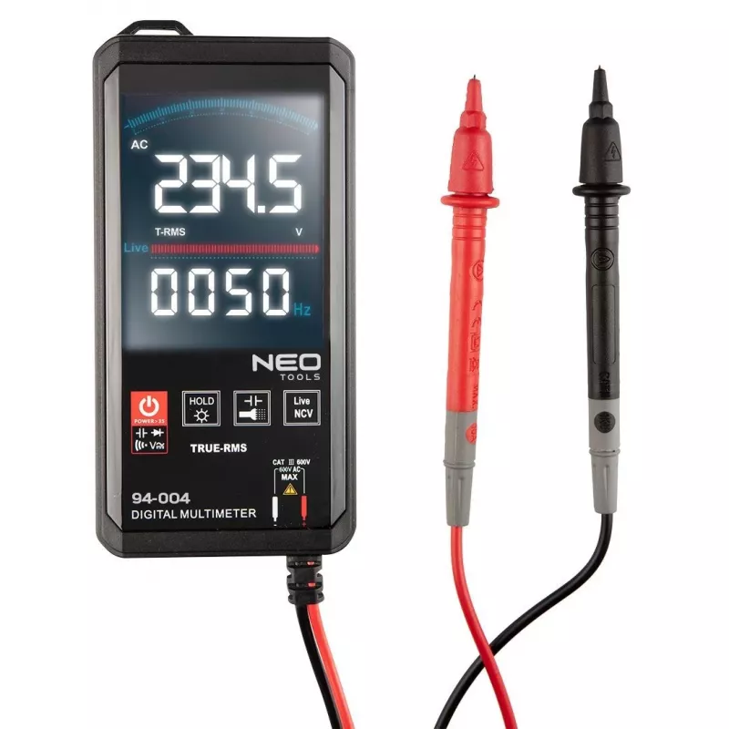 Digitálny multimeter NEO tools N94-004 s digitálnym displejom – meria napätie a prúd
