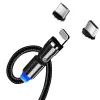 3-in-1 nabíjací kábel ColorWay CW-CBUU037-BK — Lightning, Micro-USB, USB-C, 1 m, 2,4 A