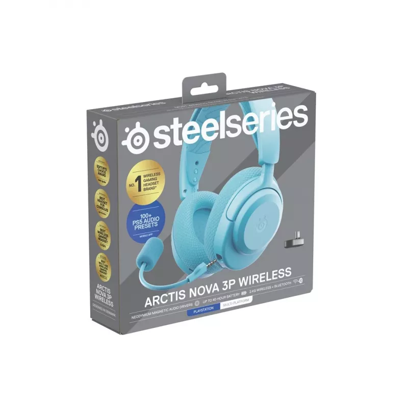 Steelseries Arctis Nova 3P bezdrôtový PS Aqua