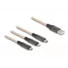 DeLOCK USB kábel 1,2 m USB 2.0 USB A USB C/Micro-USB B/Lightning transparentný