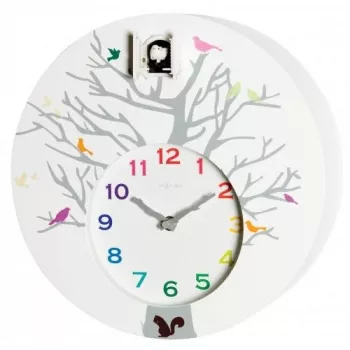 NeXtime kukučkové hodiny 2998wi Cuckoo Round, 30x10 cm, nástenné, biela