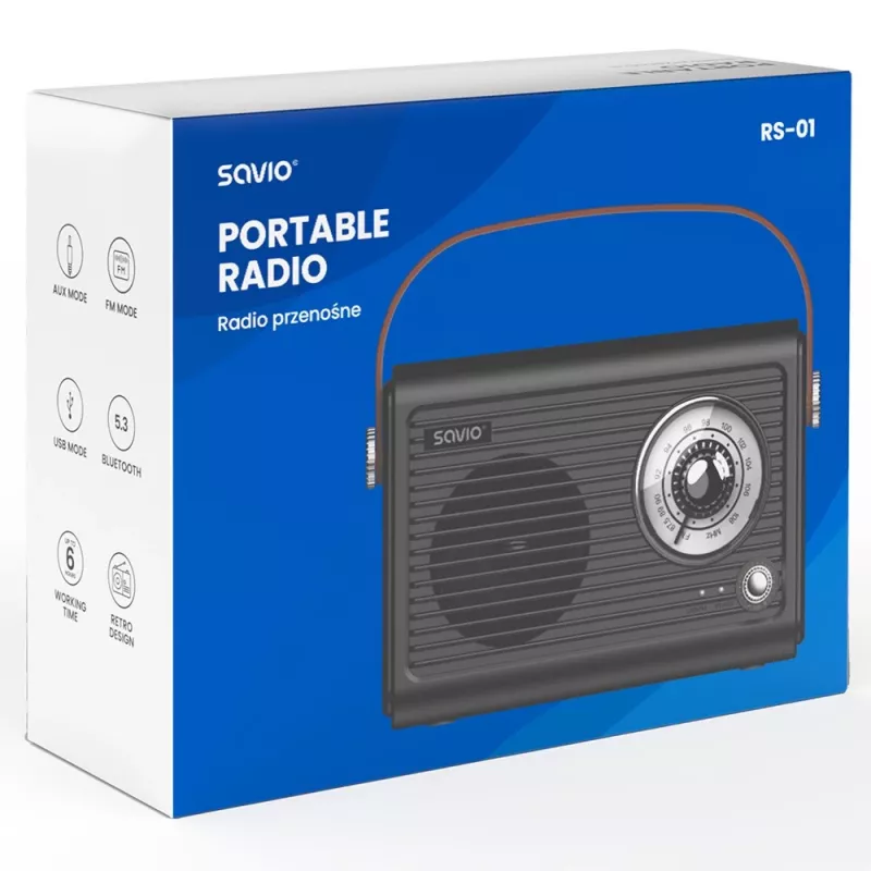 Prenosné rádio Savio RS-01 analógové čierne