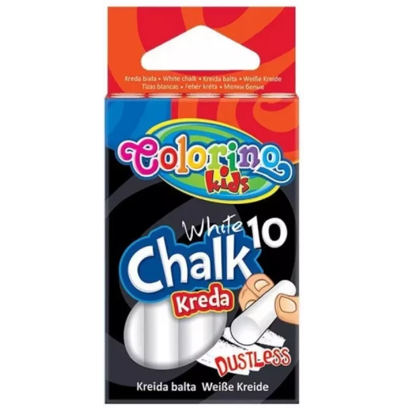 Colorino Kids bezprašná krieda biela 10 kusov