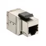 Chránená Cat6 Keystone inline spojka sada 8 ks, EQUIP — ploché prevedenie, RJ-45, 17×35,5×24,4 mm, strieborná