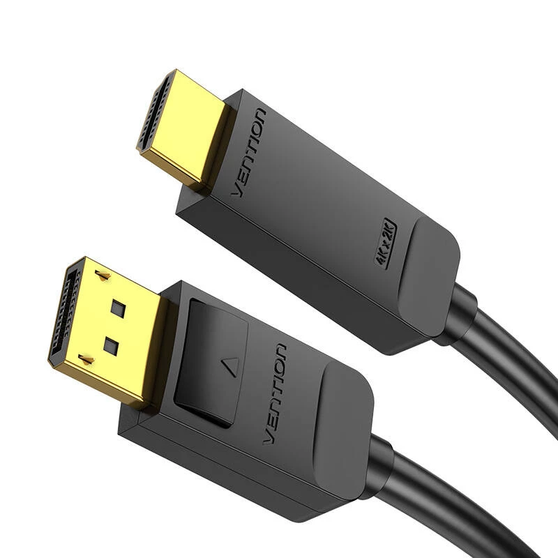 DisplayPort na HDMI káblový adaptér Vention HAGBH, 2 m, čierny, priemer 7 mm