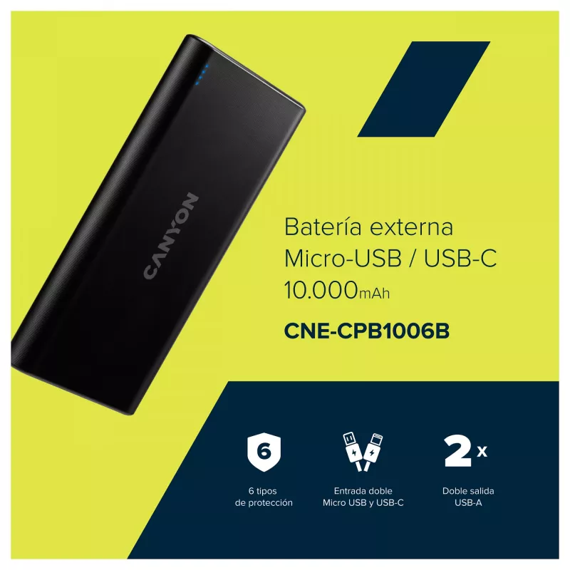 Prenosná nabíjačka Canyon PB-106 10000 mAh