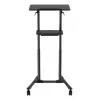 Gembird TVS-DESK-01-BK mobilný stojací stôl s kolieskami, nastaviteľná výška 111–134,5 cm, sklon 30°, max. 20 kg, čierny