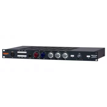 Audiopredzosilňovač WARM AUDIO WA73-EQ — jednokanálový, čierny, 20–20 000 Hz, 1200 Ω vstup, 115/230 V