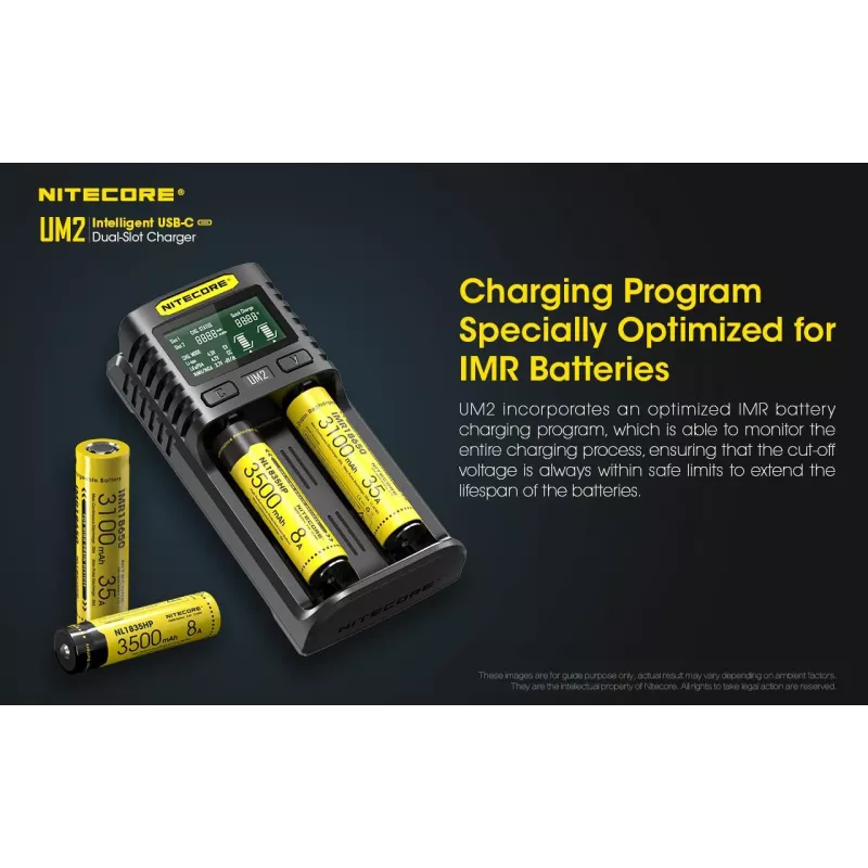 Nitecore UM2 nabíjačka batérií domáce batérie DC lítium-iónové nikel-kadmiové