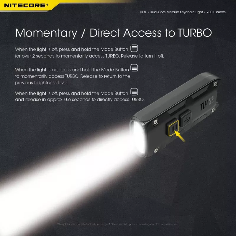 Nitecore TIP SE čierna ručná baterka LED