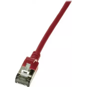 Sieťový kábel LogiLink tenký U/FTP červený RJ-45 Cat6a 0,3 m