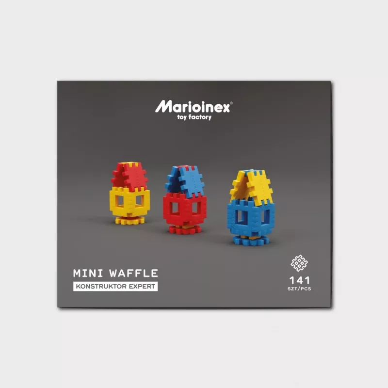 Stavebnica Marioinex Mini Waffle Constructor – 141 dielov, viacfarebná, pre deti od 5 rokov