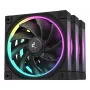 120 mm PC ventilátor DeepCool FL12 3-in-1 čierna, 120×25 mm, 2150 ot/min, Fluid Dynamic Bearing, PWM, 55 CFM, 32 dB, balenie 3 ks