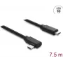 DELOCK aktívny optický USB Type-C kábel 10 Gbit/s, zahnutý konektor samec na samec, 7,5 m
