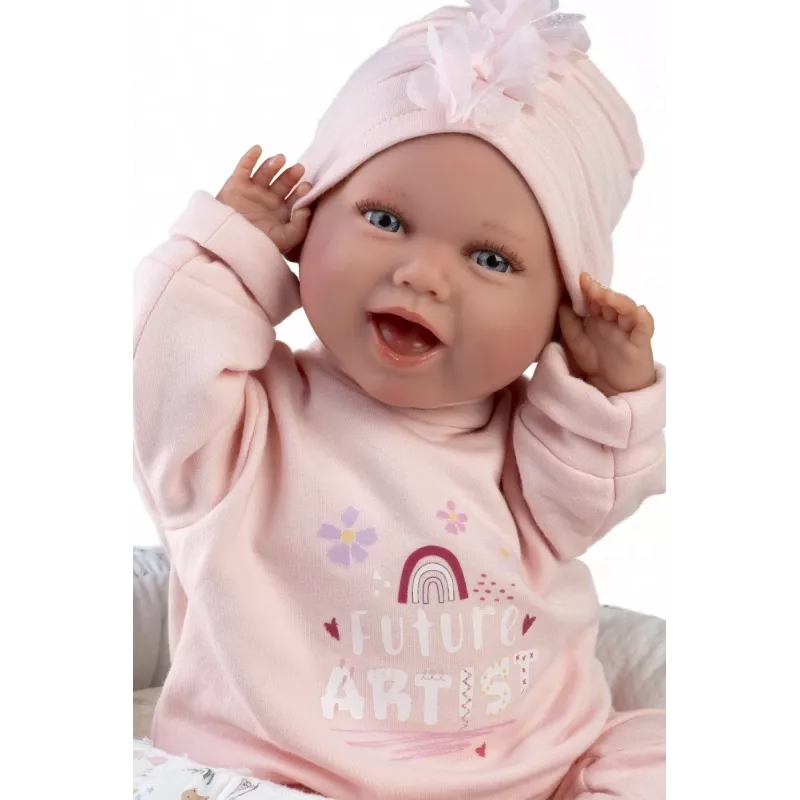 Bábika Llorens Mimi Baby 42 cm — realistická tvár, smeje sa, mäkké telo