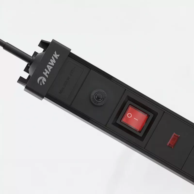 Prepäťová ochrana Hawk HWPS801BK 1,5 m napájací kábel, model HWPS801BK