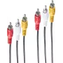 shiverpeaks BASIC-S 3x RCA - 3x RCA 2,5 m audio kábel 2,5 m 3 x RCA čierna - červená - biela - žltá (BS40150-2.5)